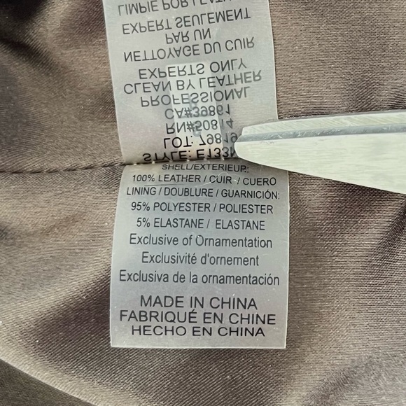 Elie Tahari Brown Genuine Leather Embellished w/ Tassels Blazer Jacket Sz. Small - Picture 12 of 15